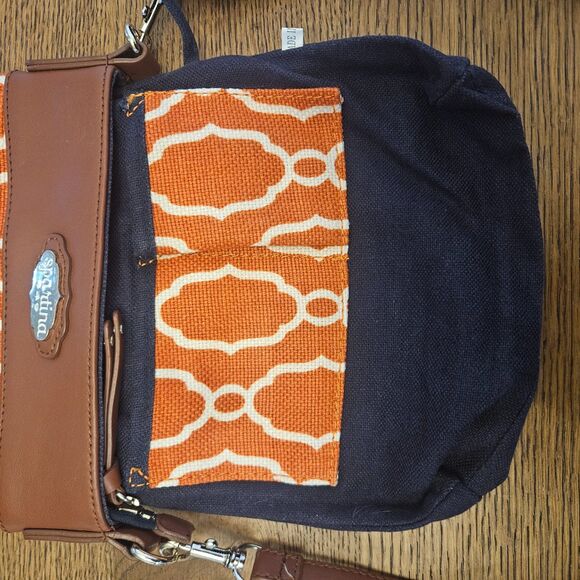 Spartina 449 Crossbody Bag Linen and Leather Sallie Ann Daufuskie - Picture 4 of 10